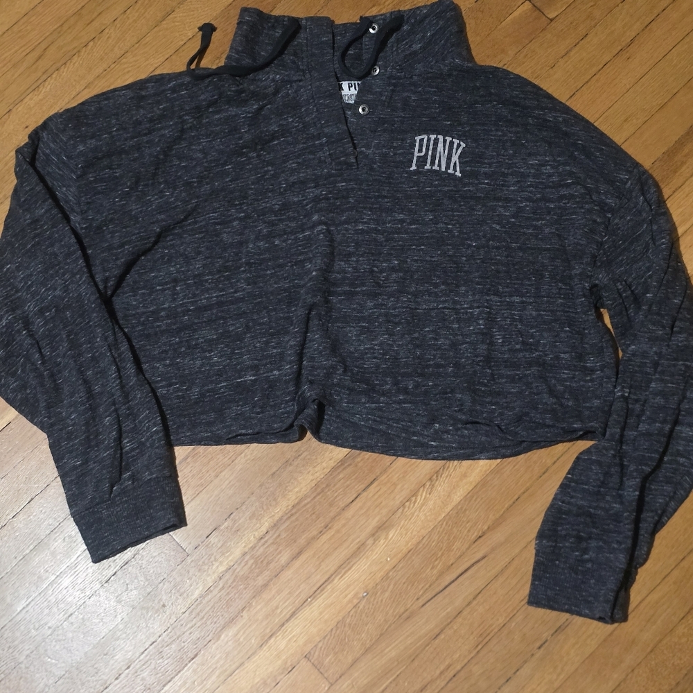 Victoria Secret Pink Cropped Sweatshirt Size Large